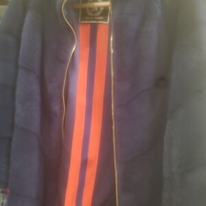 Chic Blue mink Fur Coat